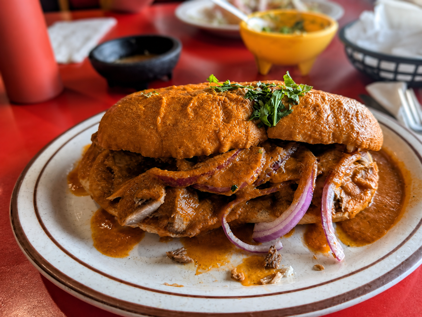Saucy torta with onions and herbs